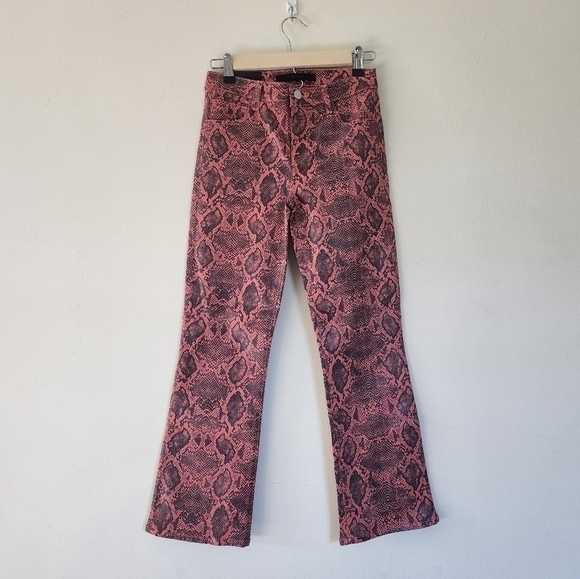 J Brand faux Snakeskin Selena midrise cropped boot photo ready pants size 26 - Picture 1 of 9